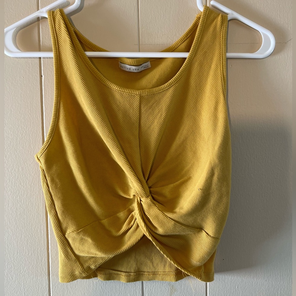 Mustard Ribbed Knot Tank
